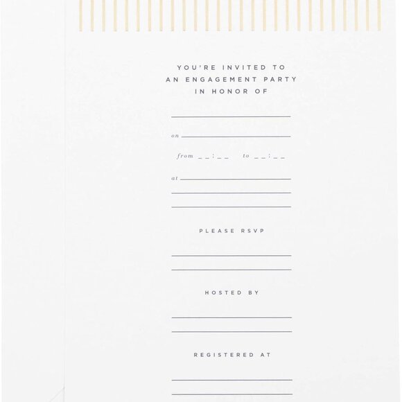 West Emory Estate Collection Gold Bar Engagement Party Invitation Kit + Confetti - Picture 3 of 3